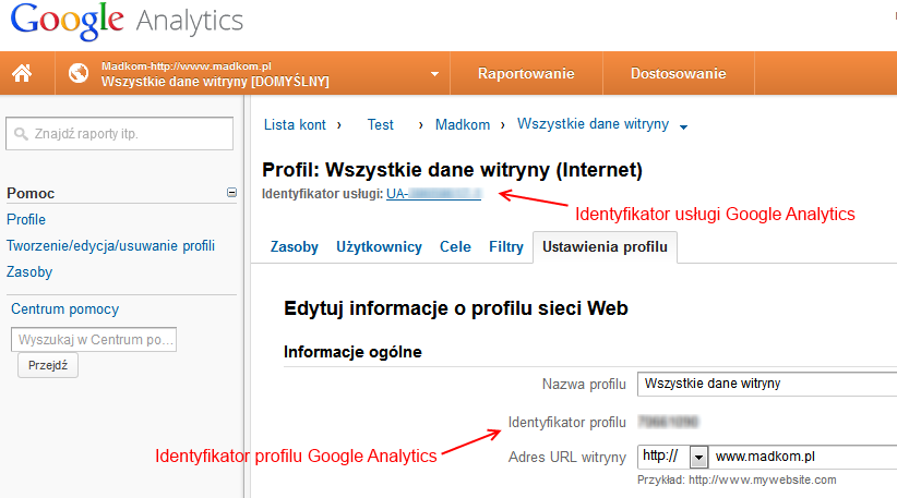 przez Google. Jednakże użytkownik w systemie musi wprowadzić tylko wyżej wspomniany identyfikator.