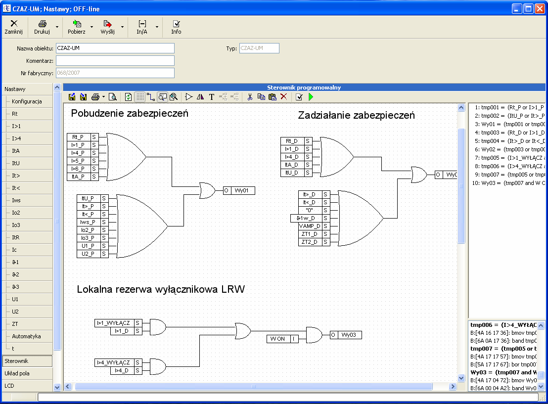 Rys.6.1. Przykładowy ekran programu obsługi SMiS w trybie graficznym Na życzenie klienta, producent może skonfigurować oczekiwane funkcje sterownika programowalnego.
