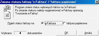 Symfonia Handel 2013.1a 5 Po zmianie na e-faktury należy utworzyć e-faktury poprzez wykonanie operacji Tworzenie e-faktur.