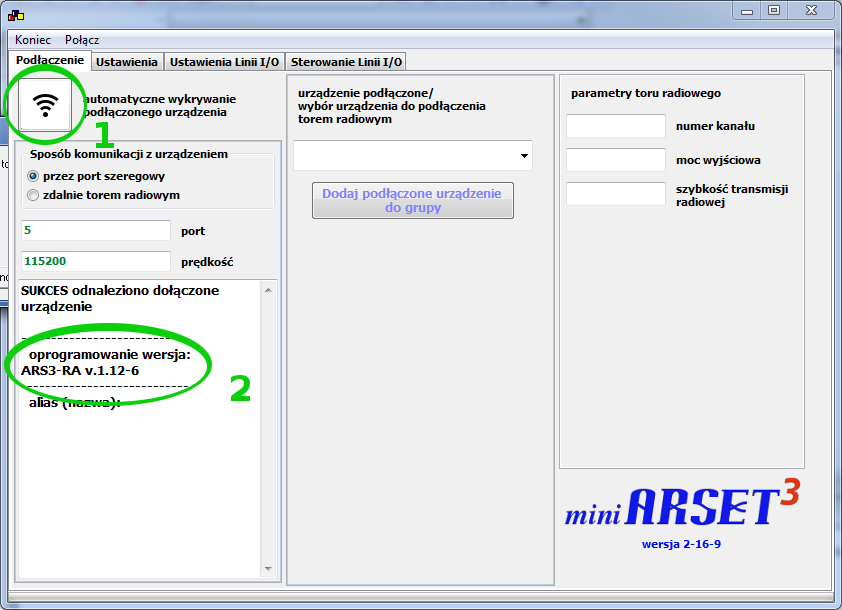 4. Programowanie układu mikro kodem ARS3-RA Do układu podłączyć programator a na komputerze uruchomić program sterujący np. STM32 ST-LINK.