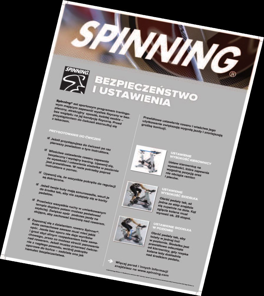 Materiały promocyjne 4 plakaty marketingowe do sali Spinning format