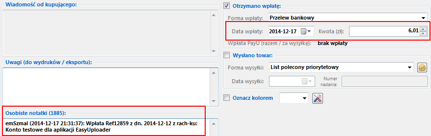 emszmal 3: Automatyczne księgowanie przelewów w programie EasyUploader (plugin dostępny w wersji ecommerce) Zastosowanie Rozszerzenie to przeznaczone jest dla użytkowników programu EasyUploader