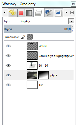 Zwróć uwagę, by warstwą bieżącą była warstwa z wklejonym zdjęciem płyty. 4. W oknie dialogowym pozostaw domyślnie zaznaczoną opcję Biała (bez przezroczystości).