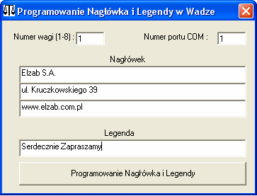 Dla wagi Eco Label są dostępne pliki: - xcbw.exe programowanie struktury kodu kreskowego w wadze, - xcaw.exe programowanie nagłówka dla etykiety, - xcaw1.