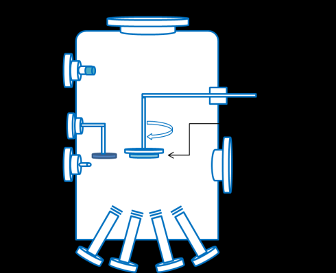 Ar ion gun RHEED 4-point Resistivity 2 electron beam evaporators (~2000ºC) 4 effusion cells (~1200ºC) Thickness monitor Software for the control of the growth process MULTILAYER