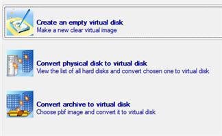Aby utworzyd pusty dysk wirtualny, wykonaj następujące czynności: 1. Kliknij element Create Virtual Disk w menu kreatorów (można to zrobid w każdy z wcześniej opisanych sposobów). 2.