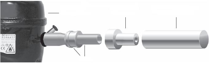 długości co najmniej 20mm. Krótsze rurki napełniające muszą być przedłużone do właściwego wymiaru przez zamontowanie złącza NAV-LOKRING.