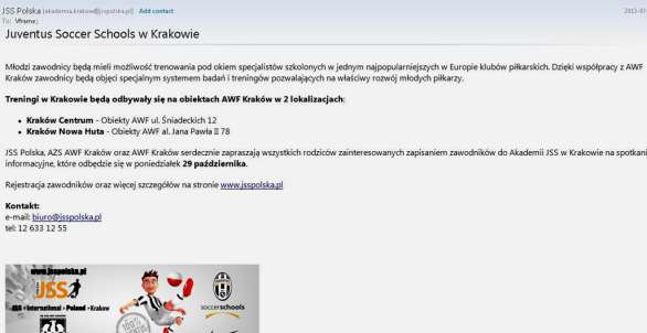 Piłkarska Platforma Promocyjna - oferta dodatkowa Mailing do użytkowników portalu naszeligi.