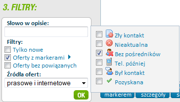 Page5 4. Filtry Funkcja umożliwiająca selekcjonowanie ofert według dodatkowych kryteriów. Słowo w opisie Słowo w opisie umożliwia wpisanie dowolnego słowa, np. łazienka.