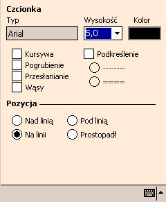 rotacji Przy zaznaczeniu Wyrównaj do linii" należy na mapie wskazać początek i koniec linii do której tekst