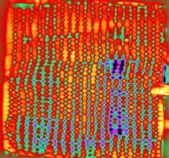 termografii impulsowo-fazowej (fazogram rys.5 b) oraz analiza głównych składowych (rys.