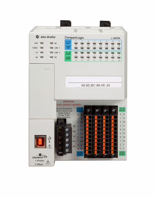 Sterowniki CompactLogix Sterowniki CompactLogix 5370 L1 z wbudowanym POINT I/O Sterownik CompactLogix 5370 L1 posiada: wbudowane zasilanie 24 V DC dwa porty sieci EtherNet/IP dla topologii