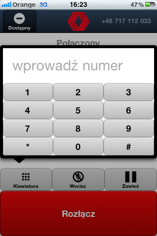 10 z 14 7.2 Wybieranie tonowe (DTMF) OXYTone mobile wspiera wybieranie tonowe. Usługa ta jest niezbędna przy autoryzacji zdalnej kodem tonowym lub np. przy dokonywaniu wyborów w usługach IVR.