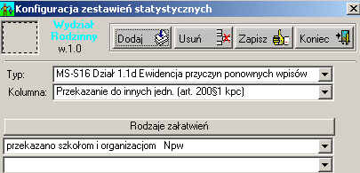 Opis sprawozdania MS-S16 w Wydziale Rodzinnym 8 Dział 1.