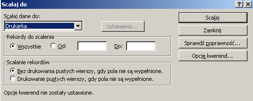 W otwartym dokumencie na pasku narzędziowym korespondencji seryjnej kliknąć przycisk. 1 Pojawi się wówczas okno dialogowe pokazane na rys. 11.10 