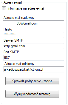 3. Konfiguracja adresu e-mail WooCommerce integrator umożliwia wysyłanie e-mail a w przypadku wystąpienia błędu podczas wymiany danych. Na adres e-mail wysyłana jest dokładna treść błędu.