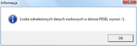 Po wybraniu przez użytkownika zakresu weryfikacji danych oraz wszystkich kryteriów korzystając z ikony WYŚLIJ ZAPYTANIE użytkownik przesyła