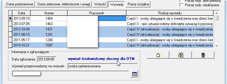 Po zatwierdzeniu szablonu przez OK informacja o zleceniu przeprowadzenia wywiadu widoczna będzie w głównym oknie zakładki Wywiady: W tym momencie wywiad jest gotowy do odebrania przez terminal