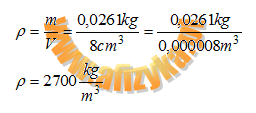 Ze wzoru na gęstość obliczymy gęstość klocka: Prawidłową odpowiedzią jest podpunkt c. Zad.14 W poniższej tabeli zamieszczono wyniki pomiarów objętości V wody w basenie od czasu t napełniania basenu.