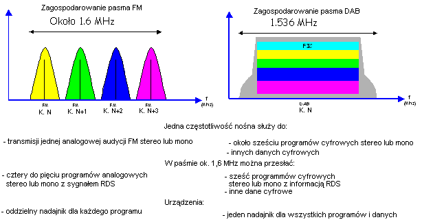 5. GND 6. GND 7. GND 8. DANE 9. ZEGAR 10. PASMO L Rys. 10.12a. Widok zewnętrzny tunera. i DAB. PoniŜej pokazano sposoby zagospodarowania spektrum częstotliwości w systemach FM Rys. 10.13.