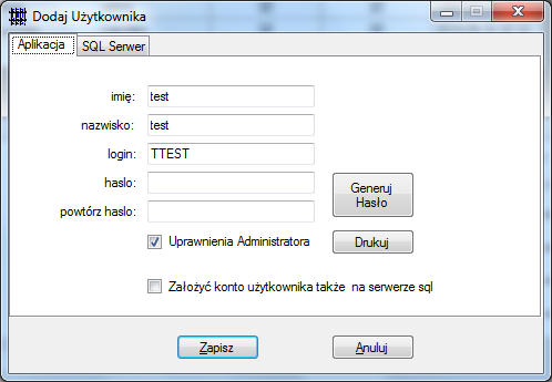 Założenie kont użytkowników. Jednym z pierwszych czynności jakie należy wykonad powinno byd zdefiniowanie kont użytkowników systemu.