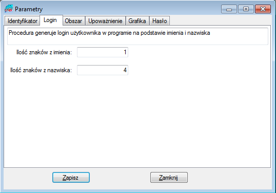 Ustawienie parametrów. Aby ustawid parametry programu należy kliknąd menu Administrator> Parametry.