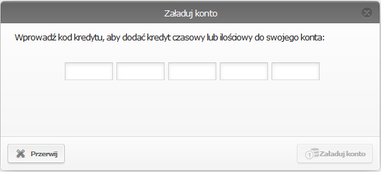 Załadowanie jednostek KeyCredit Jednostki KeyCredit umożliwiają użytkownikowi sporządzanie i zmianę uprawnień dostępu.