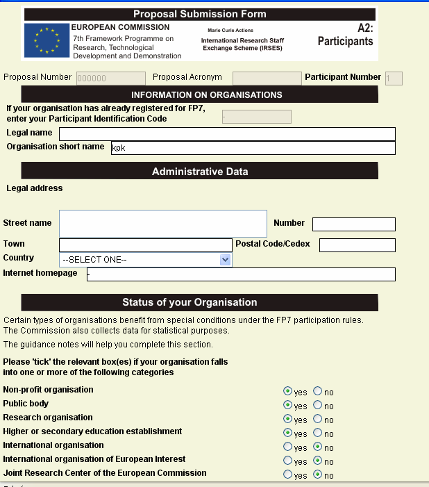 IRSES-Part A: FORM A2 Sprawdź