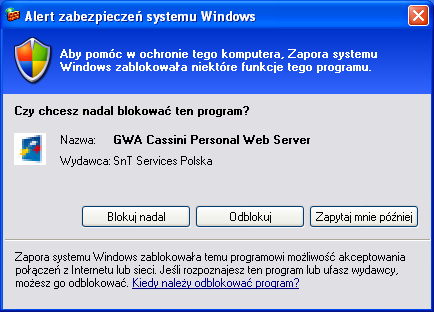 Uwaga: Przed pierwszym uruchomieniem aplikacji zaleca się skorzystać z Windows Update, aby sprawdzić czy nie ma krytycznych poprawek dla komponentu.net Framework. Instalacja została zakończona.