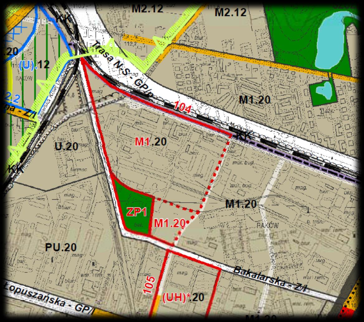 Przykłady potencjalny konflikt Studium uwarunkowań i kierunków zagospodarowania przestrzennego Warszawa linia nr 8 1.