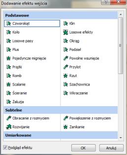 Wybierz szybkość przejścia z rozwijalnej listy:. Jeśli chcesz by ten efekt obowiązywał dla wszystkich slajdów kliknij w polecenie Zastosuj do wszystkich. c. Wybierz sposób przełączania slajdu.