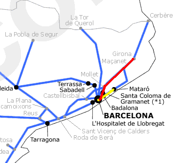 Cercanías C1 Sant Pol de Mar -Barcelona Sants 10:00 -- 19:00