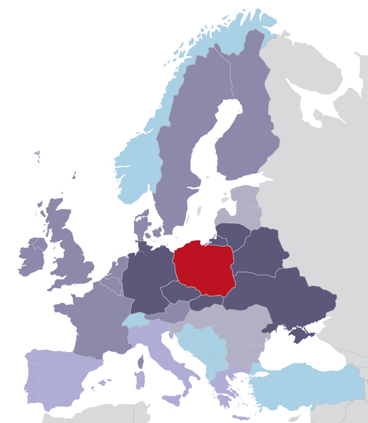 Podstawowe kierunki eksportu Kraje sąsiadujące z Polską Europa Zachodnia i Północna Europa Środkowo-Wschodnia kraje