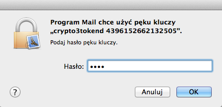 4 Szyfrowanie wiadomości przy użyciu aplikacji Mail Aby zaszyfrować wiadomość należy posiadać klucz publiczny odbiorcy.