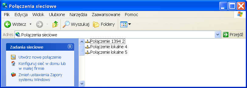 2.2 Konfiguracja interfejsu Wybieramy z Panelu sterowania kontrolkę Połączenia