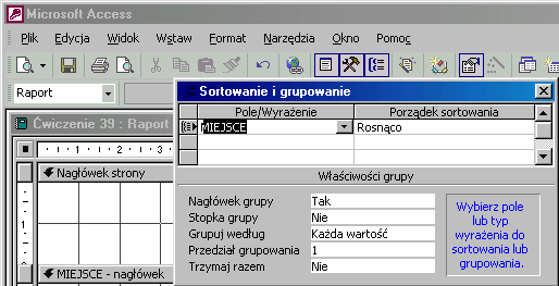 Podgląd wydruku pokaże lata, w których wydano książki. Jak to zrobić? Lektury - ćwiczenie 39. Odszukaj przycisk Nowy, zaznacz Widok projektu.