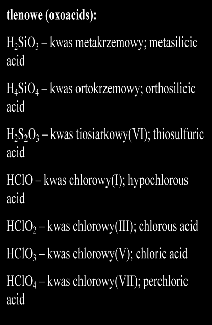 Kwasy to związki nieorganiczne zbudowane z kationów wodoru i reszty kwasowej, o ogólnym wzorze: gdzie R oznacza resztę kwasową KWASY trzymywanie kwasów beztlenowych - dwuetapowo 1) bezpośrednia