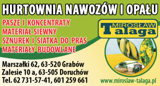 882 198 115 Sprzedam przyczepê rolnicz¹ produkcji czeskiej, 9 ton ³adownoœci, zarejestrowana, op³acona, po remoncie. Tel. 721 423 555 Sprzedam rozsiewacz nawozu 2 talerzowy, polski, kwasoodporny. Tel. 533 817 130 Sprzedam p³ug 3 i 4 skibowy Grudzi¹dz.