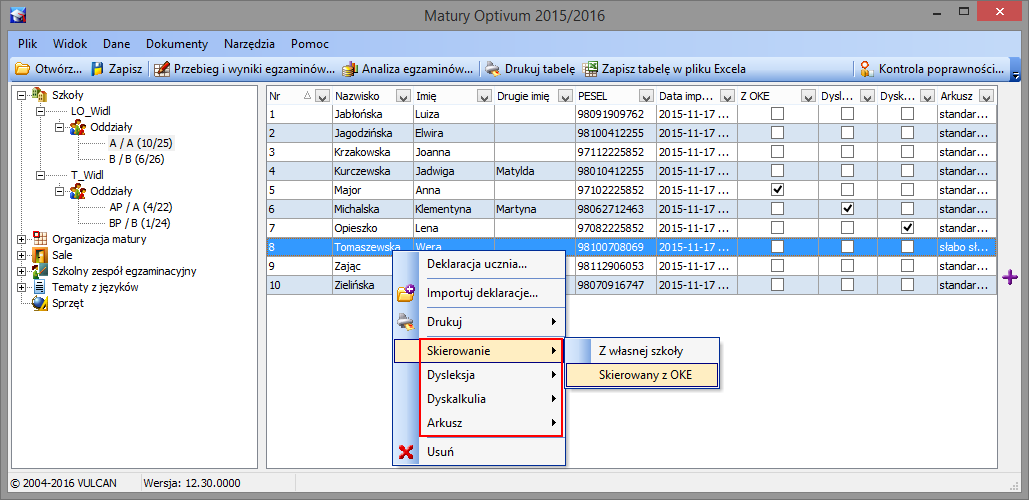 uczniów? 5/5 Dołączanie deklaracji uczniów, którzy zdają maturę po raz kolejny 1.