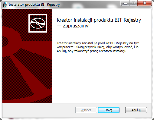 Proces instalacji aplikacji W celu zainstalowania aplikacji BIT Rejestry należy kliknąć dwukrotnie ikonę pliku instalacyjnego.