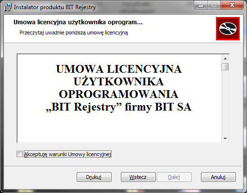 Następnym etapem instalacji aplikacji BIT Rejestry jest wskazanie czy dany komputer będzie serwerem bazy danych ( Pierwsze stanowisko ) czy jest to stanowisko, które będzie łączyć się z bazą danych,