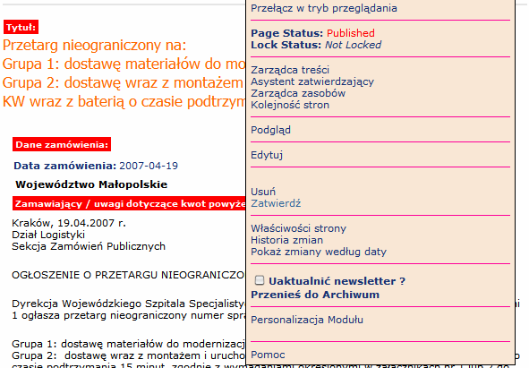 Rozbudowa oraz optymalizacja portalu i BIP (4) rozbudowa newslettera zamówień