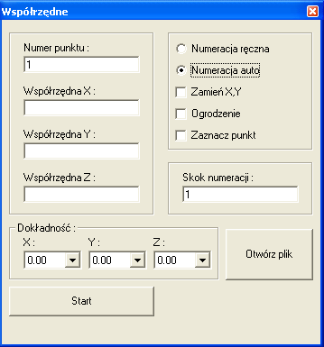 6. Program eksport współrzędnych. Program służy do eksportu współrzędnych z microstation do pliku tekstowego.