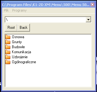 4. Działanie programu głównego K-1 2D XM Poruszanie się po menu programu 4.