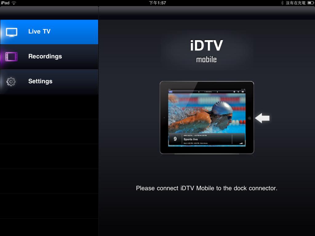 Funkcje Oglądanie telewizji Zakładka Live TV umożliwia oglądanie cyfrowej telewizji naziemnej DVB-T. Aplikacja idtv Mobile obsługuje kanały transmitowane w rozdzielczości SD (Standard Definition).