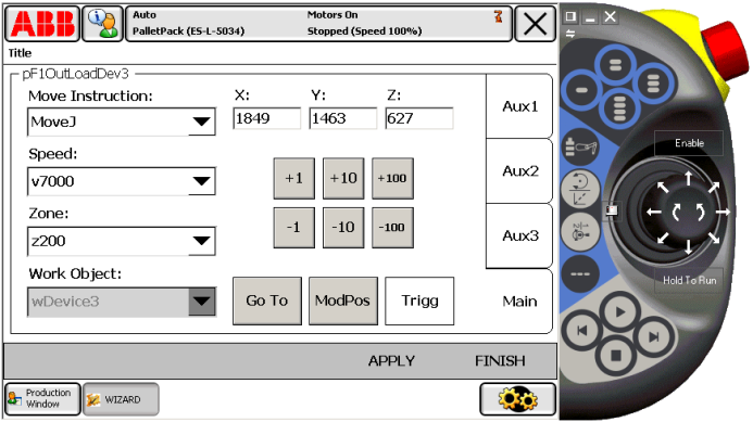 Setup Pallet Pattern Setup Movement