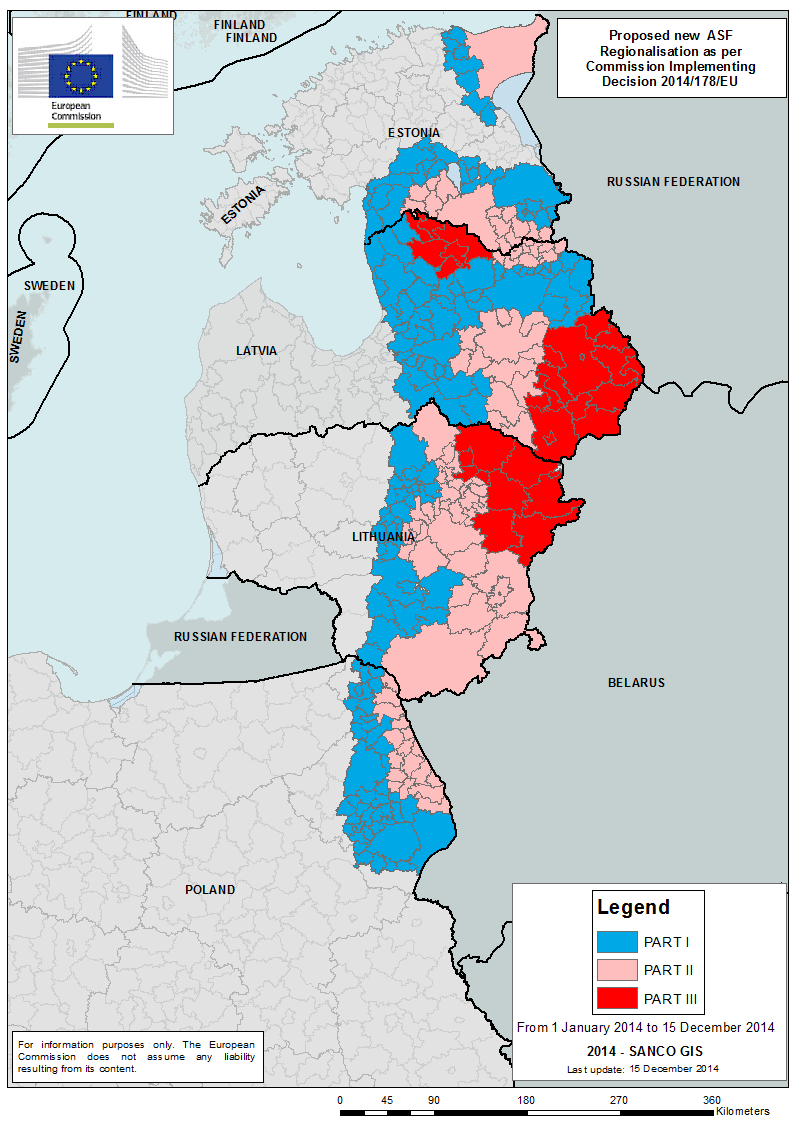 Zasady zwalczania ASF Restrykcje związane z wystąpieniem ASF Utworzenie stref zgodnie z decyzją KE 709/2014/UE (poprzednia dec. KE 178/2014/UE) Propozycja KE z grudnia 2014 r.