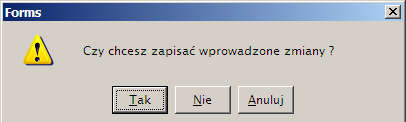 Pojawi się okno informujące o stanie osoby i programu. Jeśli są tylko pozycje w kolorze niebieskim to oznacza, że dane są odpowiednio uporządkowane i należy wybrać przycisk Tak.