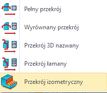 Dokumentacja 2D Przekrój widoku izometrycznego Użyj opcji Szkic 3D>Nazwa przekroju dla zdefiniowania sposobu cięcia Pracuj jak na standardowej części dla stworzenia rzutów