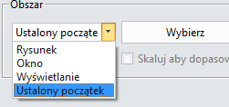 Drukowanie Nowa opcja Ustalony początek dla rozmiaru wydruku Wsparcie drukowania w skali 1:1 obszaru